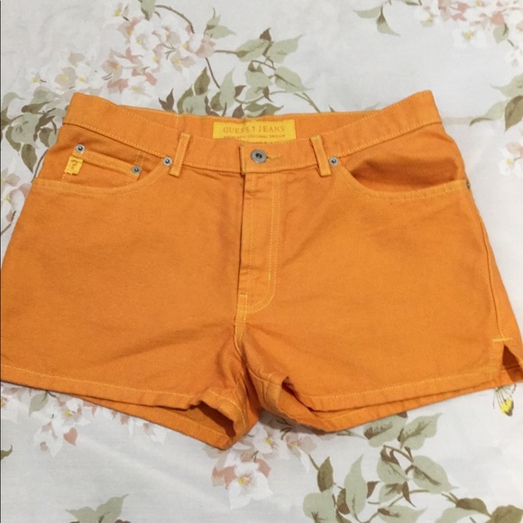 Vintage Pants - Tangerine Guess Denim Shorts
